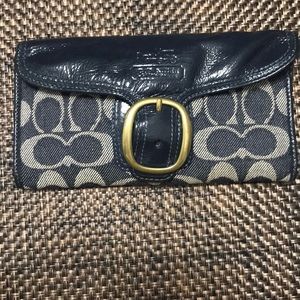 Coach denim buckle wallet